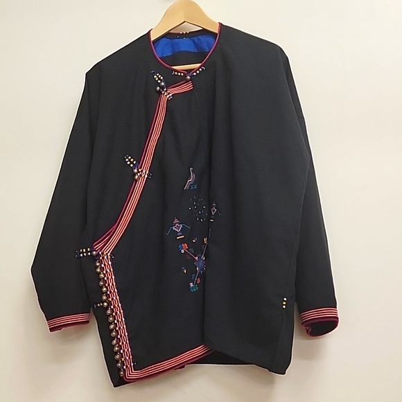 Tibetan Jacket Unisex XL 2X Authentic Folklore Tunic w Metal Bells - Picture 1 of 6